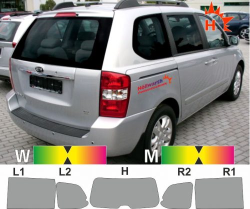 KIA Carnival VQ 2006 bis 2015 passgenaue Tönungsfolie