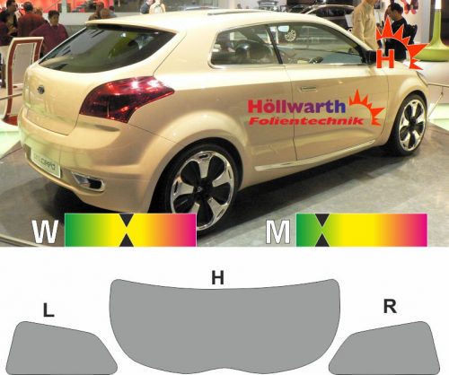 KIA Pro Cee'd ED 2006 bis 2013 passgenaue Tönungsfolie