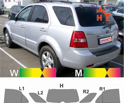 KIA Sorento 1 2002 bis 2009 passgenaue Tönungsfolie