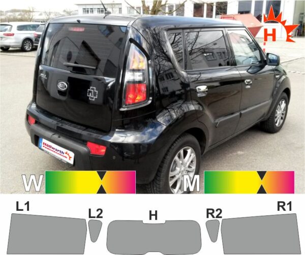 KIA Soul 2008 bis 2014 passende Tönungsfolie
