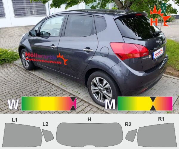KIA Venga seit 2009 passende Tönungsfolie