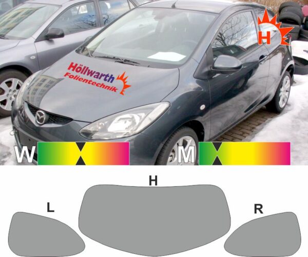 MAZDA2 DE Sport 2008 bis 2014 passende Tönungsfolie