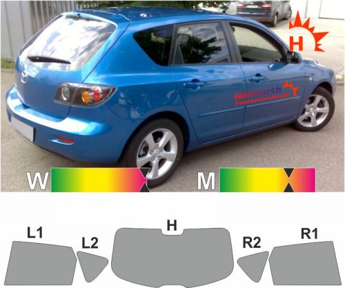 MAZDA3 BK 2003 bis 2009 passgenaue Tönungsfolie