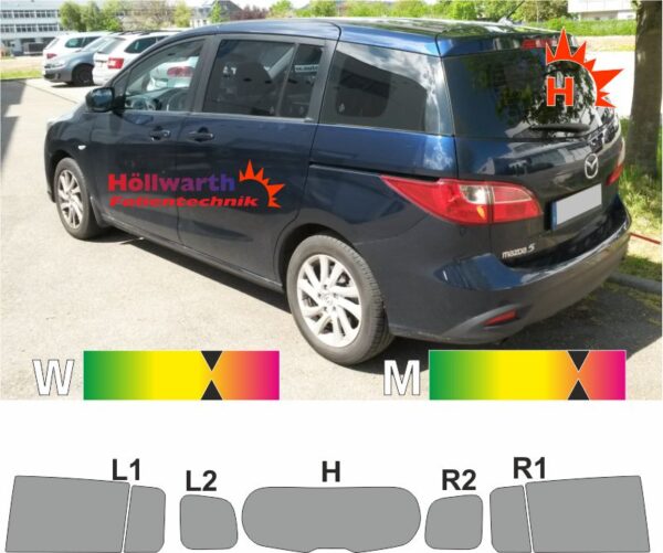 MAZDA5 CW 2010 bis 2015 passende Tönungsfolie