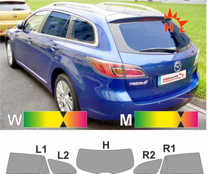 MAZDA6 GH 2008 bis 2012 passgenaue Tönungsfolie