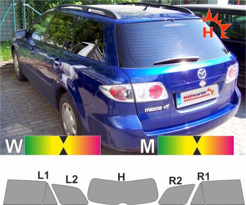 MAZDA6 Kombi 2002 bis 2008 passgenaue Tönungsfolie