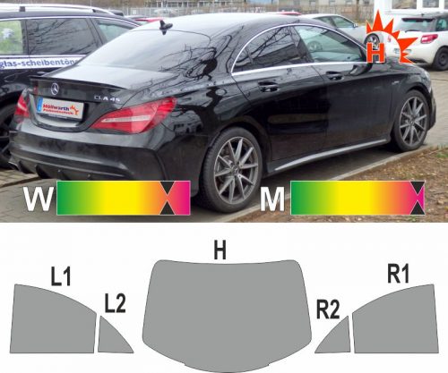 MERCEDES CLA Limousine ab 2013 passgenaue Tönungsfolie