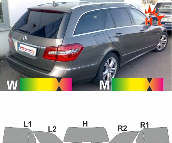 MERCEDES E-Klasse S212 2009 bis 2013 und Facelift bis 2016 passende Tönungsfolie