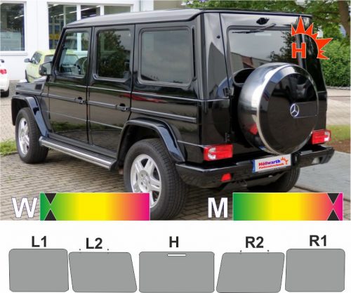 MERCEDES G-Klasse ab 2012 Var2 passgenaue Tönungsfolie