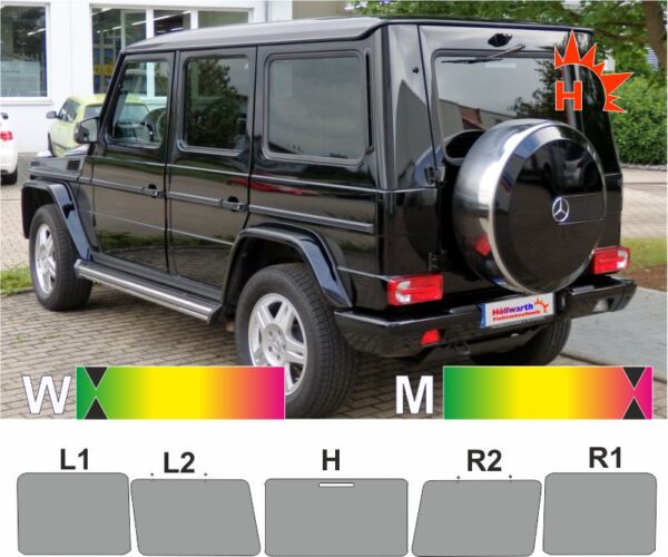 MERCEDES G-Klasse ab 2012 Variante2 passende Tönungsfolie