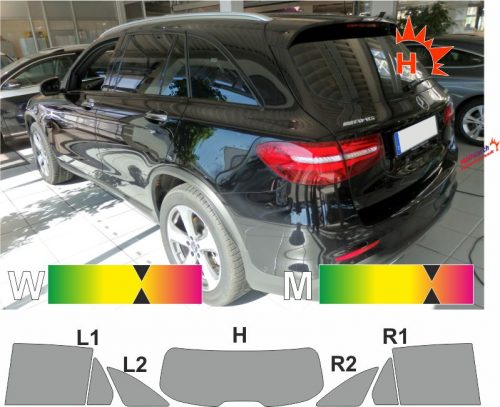 MERCEDES GLC ab 2015 passgenaue Tönungsfolie