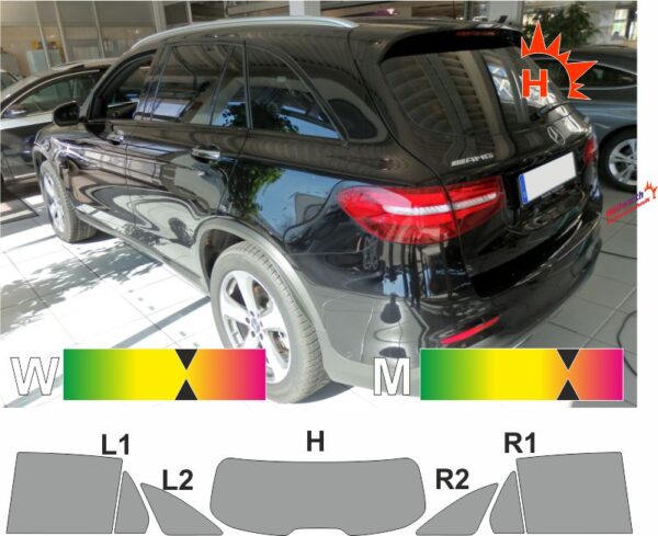 MERCEDES GLC X253 2015 bis 2022 passende Tönungsfolie