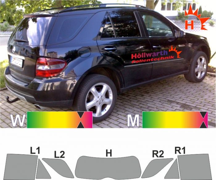 MERCEDES M-Klasse W164 2005 bis 2011 passende Tönungsfolie