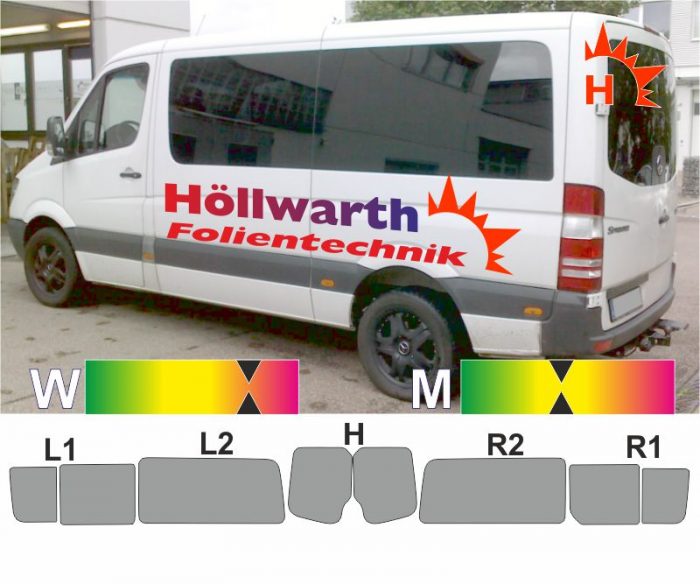 MERCEDES Sprinter II Schiebetuer_R passende Tönungsfolie