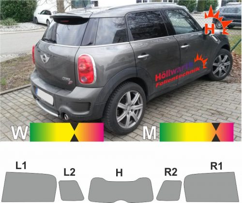 MINI MINI R60 Countriman 2010 bis 2017 passende Tönungsfolie