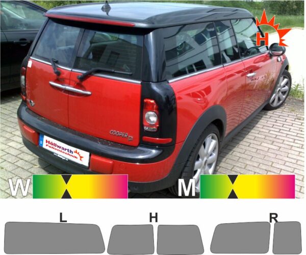 MINI R55 Clubman 2007 bis 2014 passende Tönungsfolie