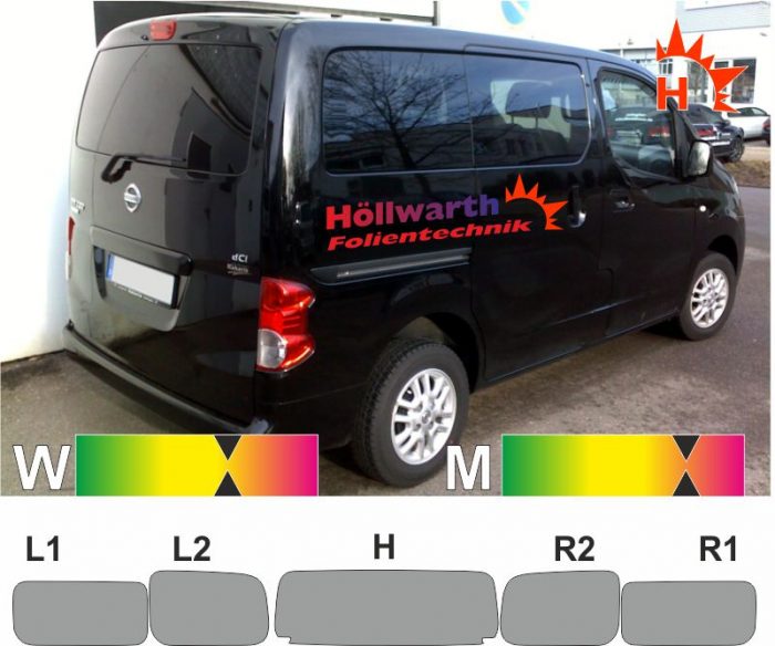 NISSAN NV200 Kombi ab 2009 passgenaue Tönungsfolie