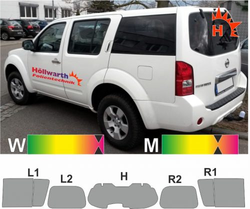 NISSAN Pathfinder R51 2004 bis 2013 passende Tönungsfolie