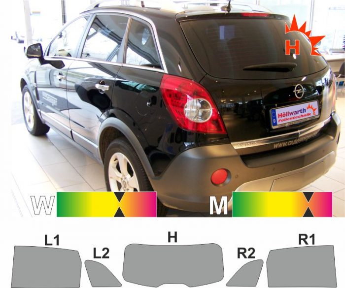 OPEL Antara 2006 bis 2014 passende Tönungsfolie