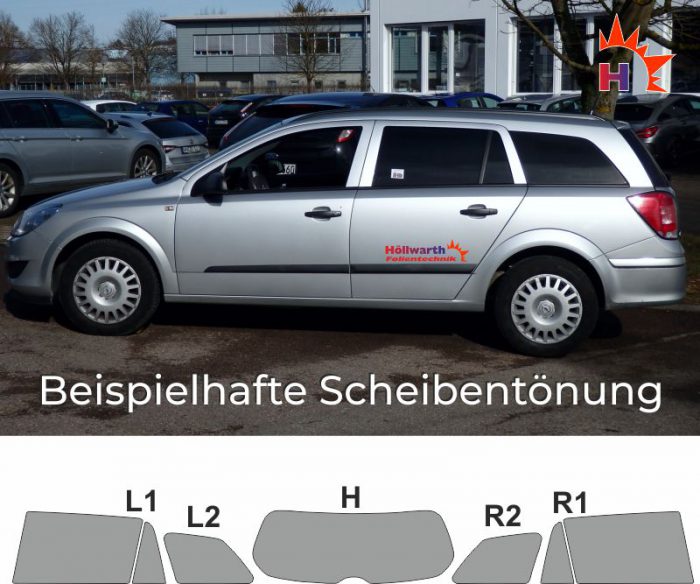 OPEL Astra H Caravan passgenaue Tönungsfolie