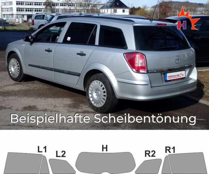 OPEL Astra H Caravan passgenaue Tönungsfolie