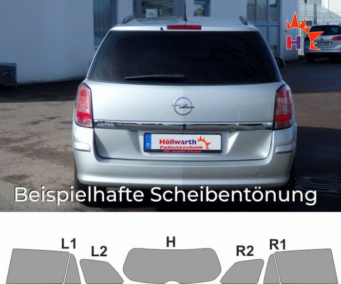 OPEL Astra H Caravan passgenaue Tönungsfolie