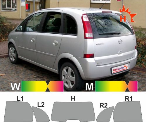 OPEL Meriva A 2003 bis 2010 passende Tönungsfolie