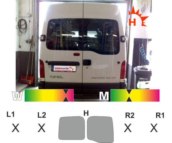 OPEL Movano A H2 Heckscheibe 2003 bis 2010 passende Tönungsfolie