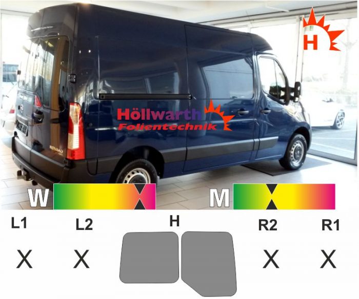 OPEL Movano B H2 ab 2010 Heckscheibe passende Tönungsfolie