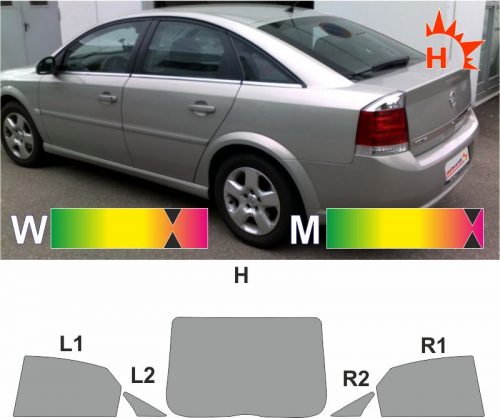 OPEL Vectra C Fließheck 2002 bis 2008 passgenaue Tönungsfolie