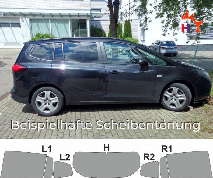 OPEL Zafira C Tourer passgenaue Tönungsfolie