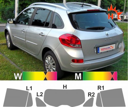 RENAULT Clio III Grandtour seit 2008 passgenaue Tönungsfolie