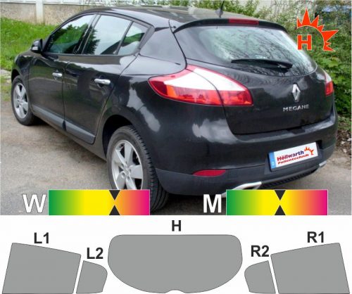 RENAULT Megane III 2008 bis 2015 passende Tönungsfolie