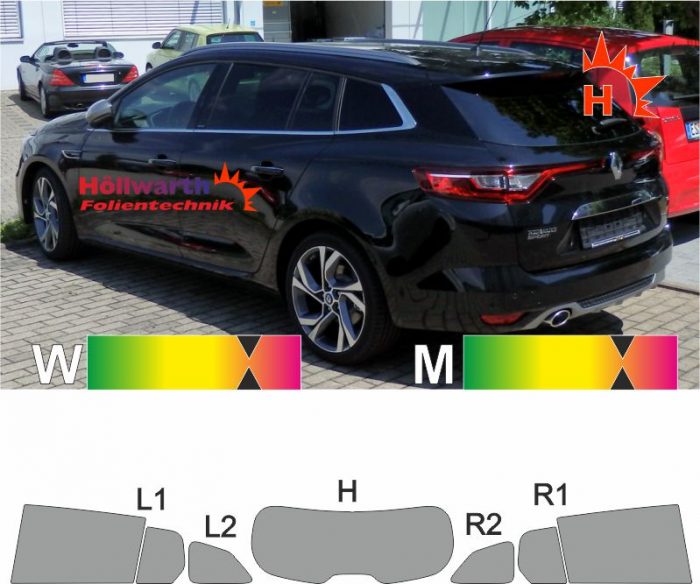 RENAULT Megane IV Grandtour ab 2016 passende Tönungsfolie