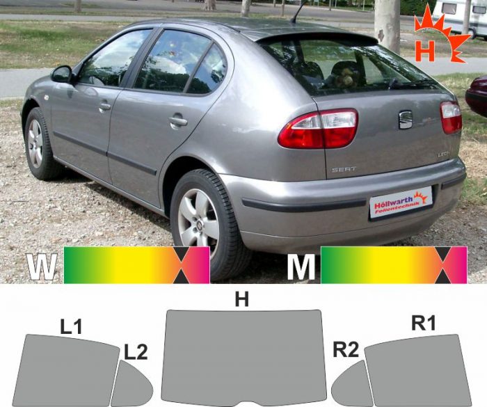 SEAT Leon 1M 1999 bis 2006 passende Tönungsfolie