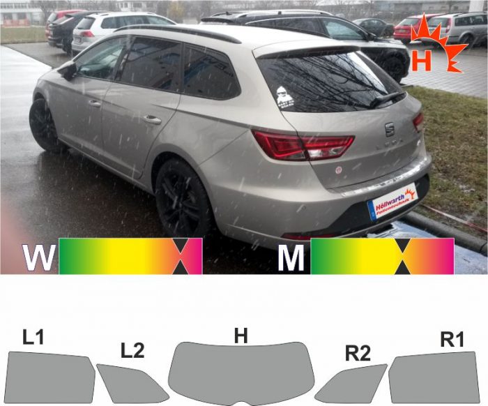 SEAT Leon 5F ST ab 2013 passgenaue Tönungsfolie