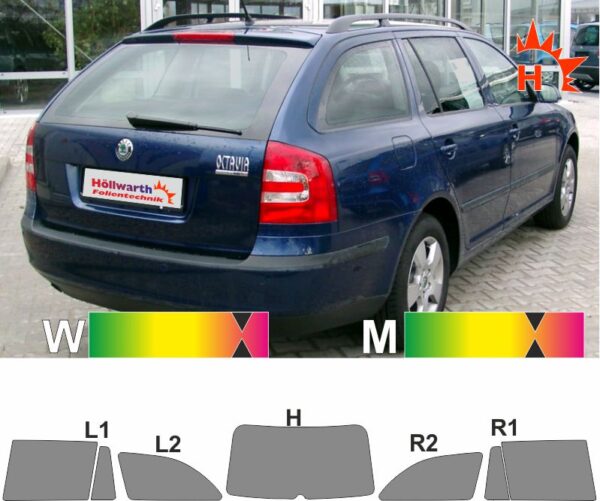 SKODA Octavia II Kombi 2004 bis 2013 passende Tönungsfolie