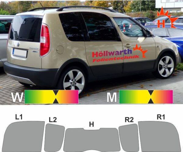 SKODA Roomster 2006 bis 2015 passende Tönungsfolie