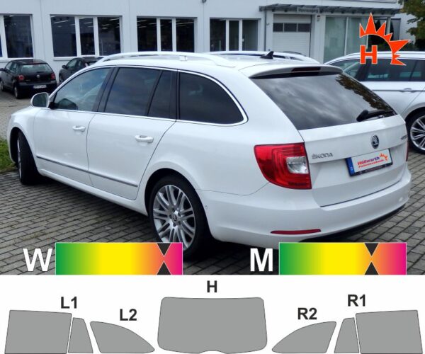 SKODA Superb II Combi 2010 bis 2015 passende Tönungsfolie