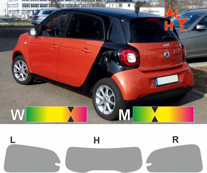 SMART Forfour 453 ab 2014 passgenaue Tönungsfolie