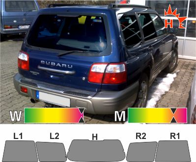 SUBARU Forester SF 1997 bis 2002 scheiben verdunkeln