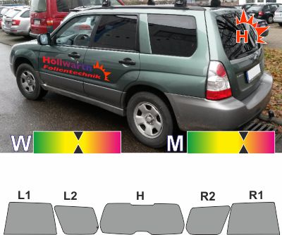 SUBARU Forester SG 2002 bis 2008 verdunkelte Scheiben