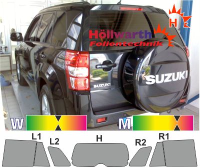 SUZUKI Grand Vitara II fünftürig 2005 bis 2015 passende Folie