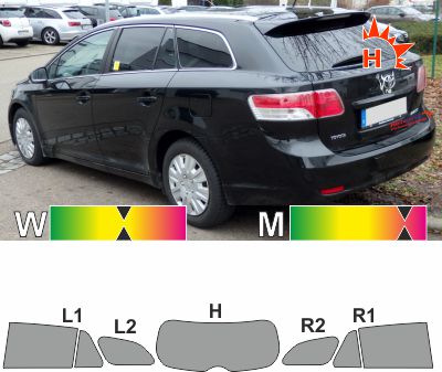 TOYOTA Avensis T27 Kombi 2009 bis 2015 passende Tönungsfolie