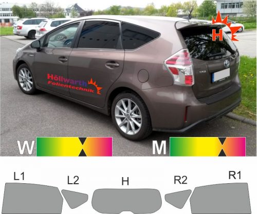 TOYOTA Prius+ ab 2011 passende Tönungsfolie