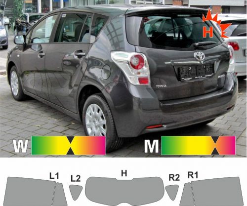 TOYOTA Verso 2009 bis 2018 passgenaue Tönungsfolie