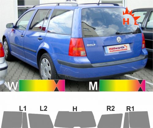 VW Golf IV Variant 1999 bis 2004 passgenaue Tönungsfolie