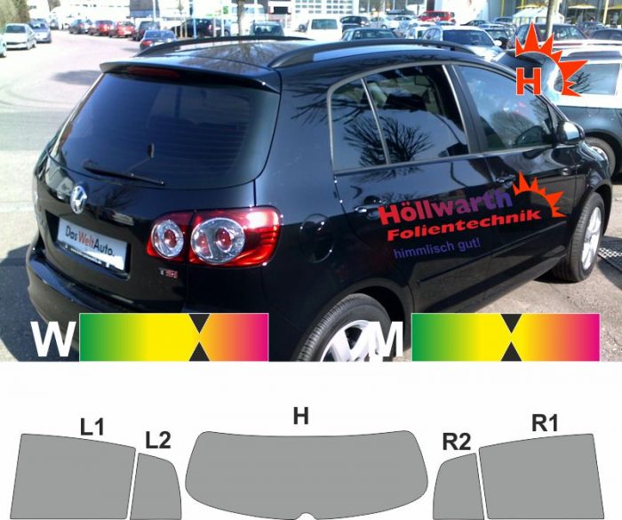 VW Golf Plus 2005 bis 2014 passende Tönungsfolie