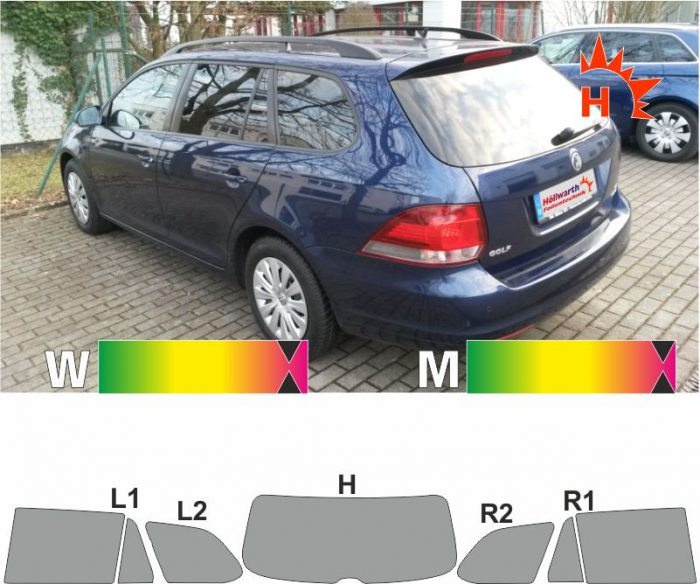 VW Golf V und VI Variant 2007 bis 2013 passende Tönungsfolie