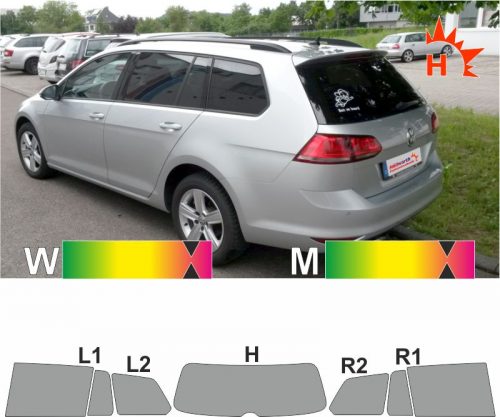 VW Golf VII Variant seit 2013 passgenaue Tönungsfolie